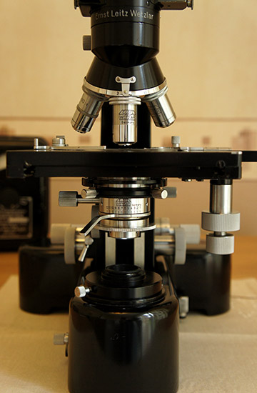 Leitz Ortholux Black Enamel Microscope.