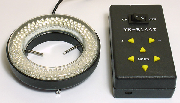 Metal OPTO-EDU A56.3902-L144 Microscope 144-LED Ring Light with Adapter Plastic Glass 