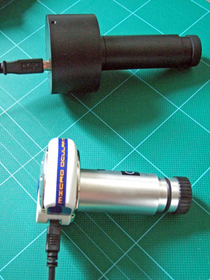 Two digital eyepiece cameras