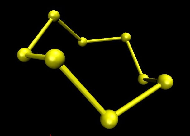 Sulphur molecular structure.